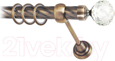 Изображение товара Карниз для штор Lm Decor Кристал 130 1р витой (антик, 2.8м)