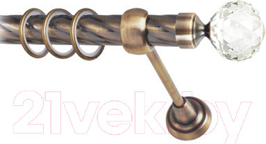 Изображение товара Карниз для штор Lm Decor Кристал 130 1р витой (антик, 3м)