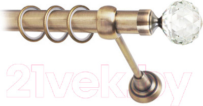 Изображение товара Карниз для штор Lm Decor Кристал 130 1р гладкий (антик, 2м)