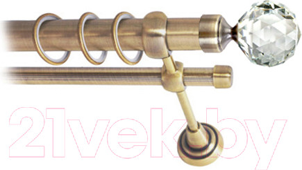 Изображение товара Карниз для штор Lm Decor Кристал 130 2р гладкий (антик, 2.4м)