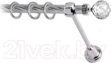 Изображение товара Карниз для штор Lm Decor Кристал 130 1р витой (хром, 2м)