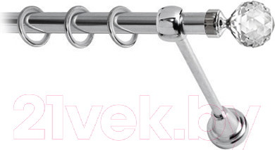 Изображение товара Карниз для штор Lm Decor Кристал 130 1р гладкий (хром, 1.6м)