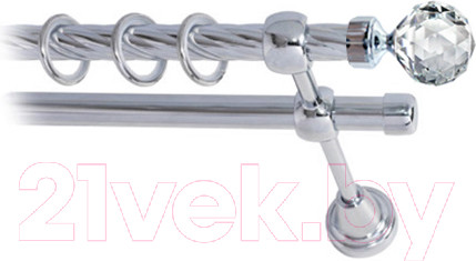 Изображение товара Карниз для штор Lm Decor Кристал 130 2р витой (хром, 1.6м)