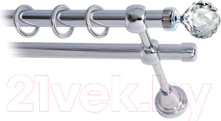 Изображение товара Карниз для штор Lm Decor Кристал 130 2р гладкий (хром, 2м)