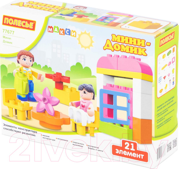 Изображение товара Конструктор Полесье Мини Домик Макси / 77677 (21эл)