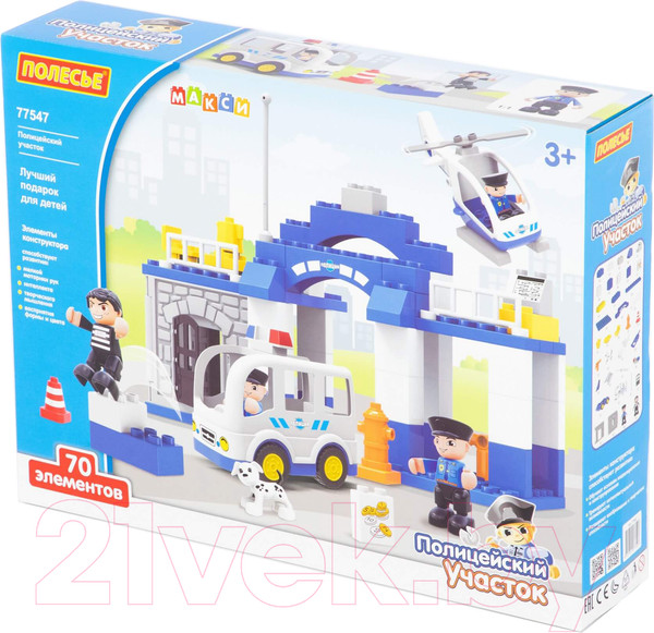 Изображение товара Конструктор Полесье Полицейский участок Макси / 77547 (70эл)