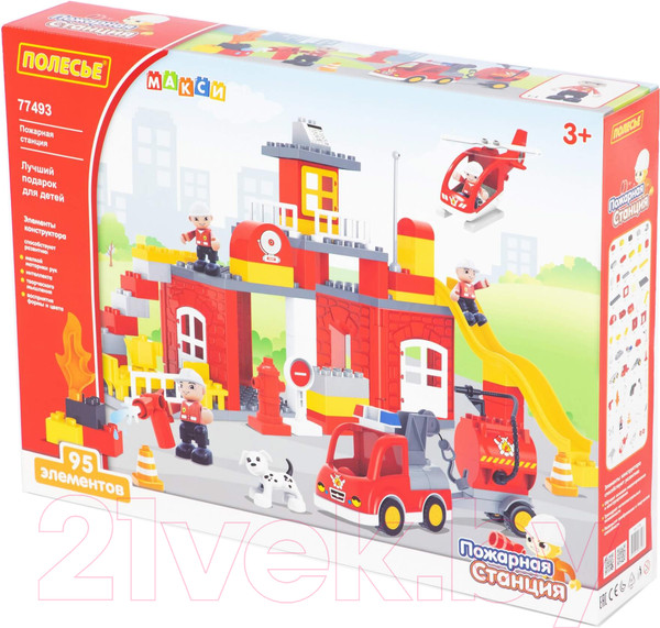 Изображение товара Конструктор Полесье Пожарная станция Макси / 77493 (95эл)