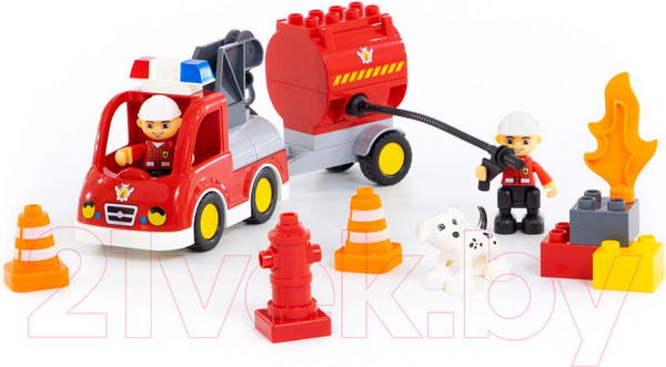 Изображение товара Конструктор Полесье Пожарная станция Макси / 77493 (95эл)