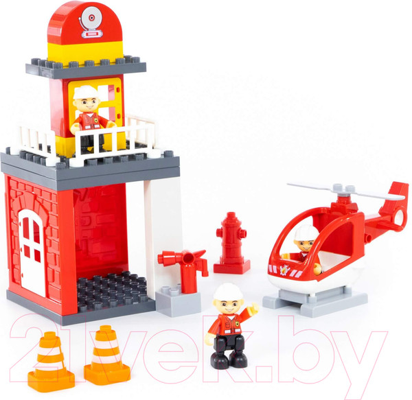 Изображение товара Конструктор Полесье Пожарная станция Макси / 77493 (95эл)