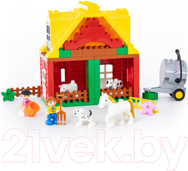 Изображение товара Конструктор Полесье Весёлая ферма Макси / 77561 (65эл)