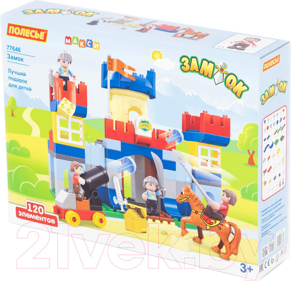 Изображение товара Конструктор Полесье Замок Макси / 77646 (120эл)
