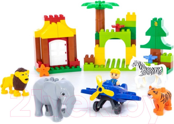 Изображение товара Конструктор Полесье Зоопарк Макси / 77721 (138эл)