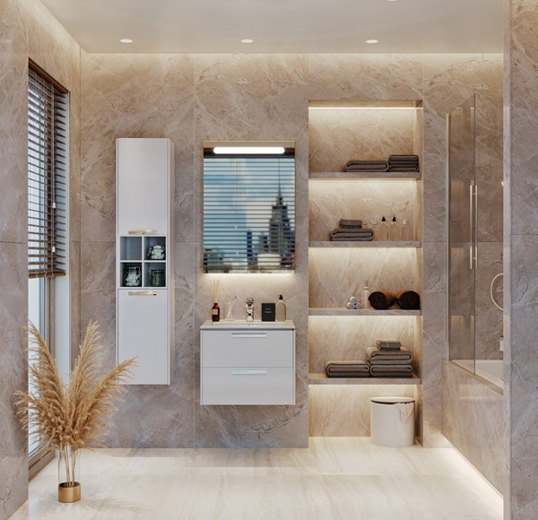 Изображение товара Шкаф с зеркалом для ванной Roca Victoria Nord / ZRU9000030 (правостороннее)