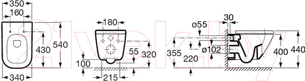 Изображение товара Унитаз подвесной Roca The Gap Square 7346477000