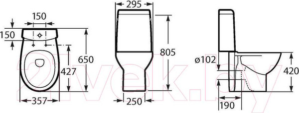 Изображение товара Сливной бачок Roca Victoria Nord 7341ND0000 (белый)