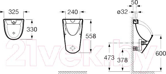 Изображение товара Писсуар Roca Сhic А35945L000