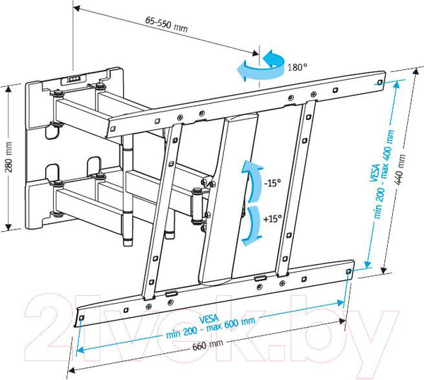 Изображение товара Кронштейн для телевизора Holder LCD-SU6602-B