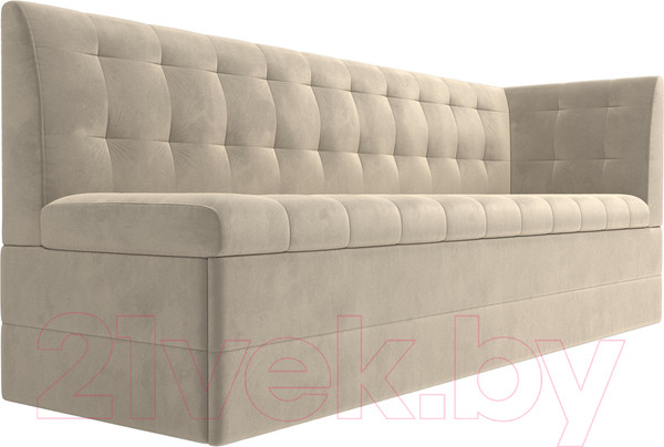 Изображение товара Скамья кухонная мягкая Лига Диванов Бриз 209 / 100378 правый (вельвет, бежевый)