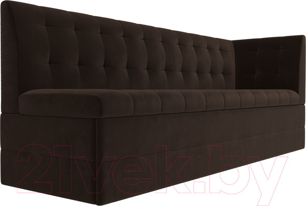Изображение товара Скамья кухонная мягкая Лига Диванов Бриз 209 / 100380 правый (вельвет, коричневый)