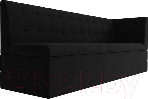Изображение товара Скамья кухонная мягкая Лига Диванов Бриз 209 / 100382 правый (вельвет, черный)
