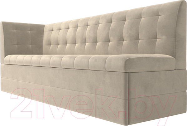 Изображение товара Скамья кухонная мягкая Лига Диванов Бриз 209 / 100378  левый (вельвет, бежевый)