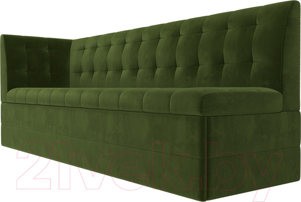 Изображение товара Скамья кухонная мягкая Лига Диванов Бриз 209 / 100379 левый (вельвет, зеленый)