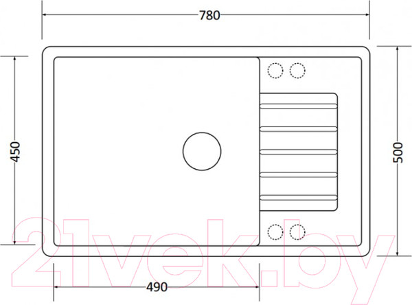 Изображение товара Мойка кухонная ZORG Dello 78 (черный опал)
