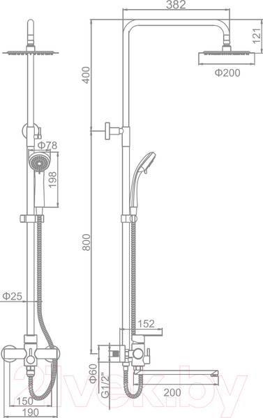 Изображение товара Душевая система со смесителем Ledeme L72403-1