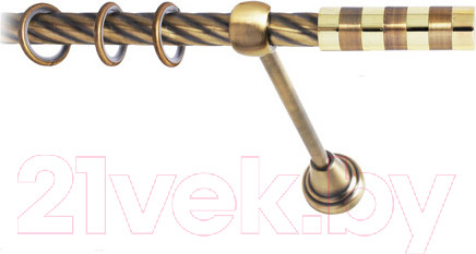 Изображение товара Карниз для штор Lm Decor Жезл 060 1р витой (антик, 1.6м)