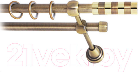 Изображение товара Карниз для штор Lm Decor Жезл 060 2р гладкий (антик, 2.4м)