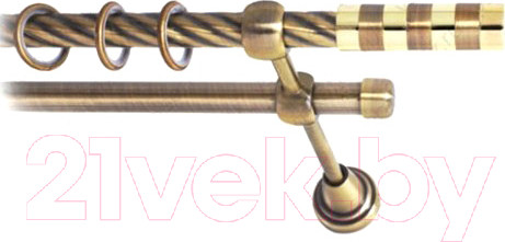 Изображение товара Карниз для штор Lm Decor Жезл 060 2р витой (антик, 1.8м)