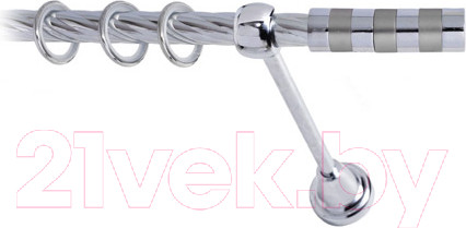 Изображение товара Карниз для штор Lm Decor Жезл 060 1р витой (хром, 2.4м)