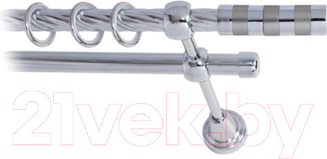 Изображение товара Карниз для штор Lm Decor Жезл 060 2р витой (хром, 3.6м)