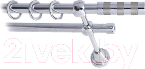 Изображение товара Карниз для штор Lm Decor Жезл 060 2р гладкий (хром, 4м)