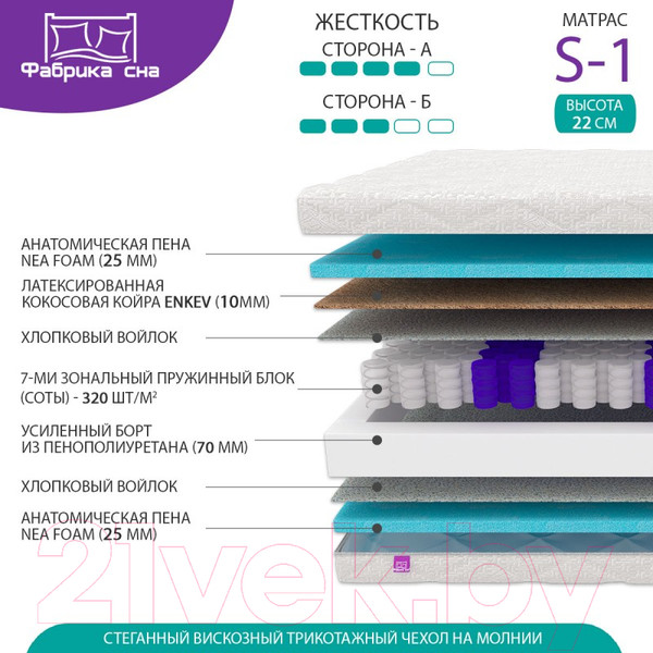 Изображение товара Матрас Фабрика сна Sweet S-1 160x200