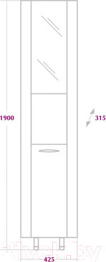 Изображение товара Шкаф-пенал для ванной Onika Дюна 30.15 R (403036)