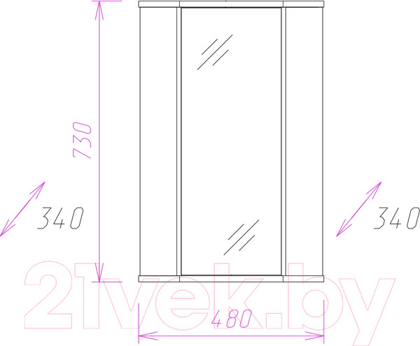 Изображение товара Шкаф с зеркалом для ванной Onika Модерн 34.15У (303402)
