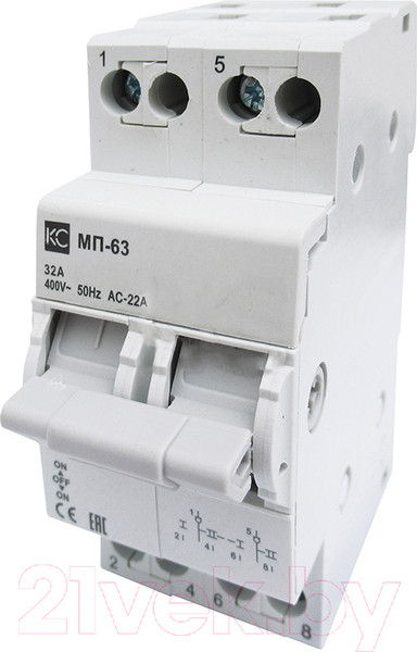 Изображение товара Переключатель КС МП-63 2P 32А / 98602