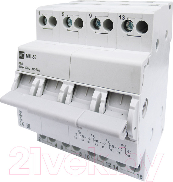 Изображение товара Переключатель КС МП-63 4P 32А / 98604