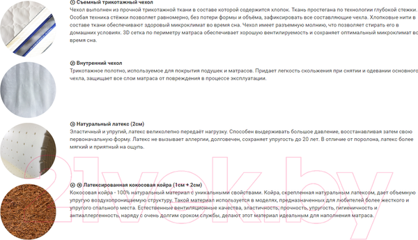 Изображение товара Матрас Фабрика сна S-6 190x200