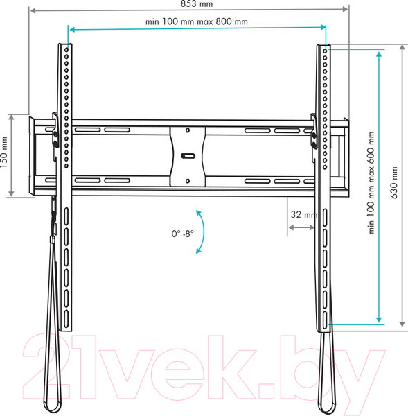 Изображение товара Кронштейн для телевизора VLK Trento-42 (черный)