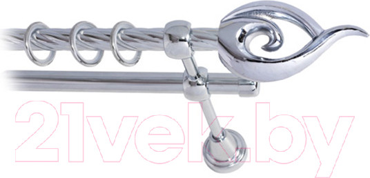 Изображение товара Карниз для штор Lm Decor Наутилус 012 2р витой (хром, 1.6м)