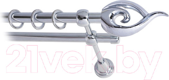 Изображение товара Карниз для штор Lm Decor Наутилус 012 2р гладкий (хром, 4м)