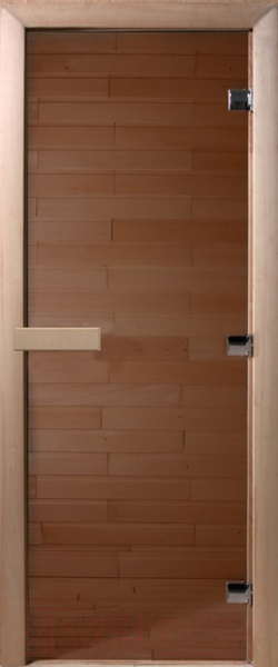 Изображение товара Стеклянная дверь для бани/сауны Doorwood Теплый день 190x70 (бронза, коробка листва)