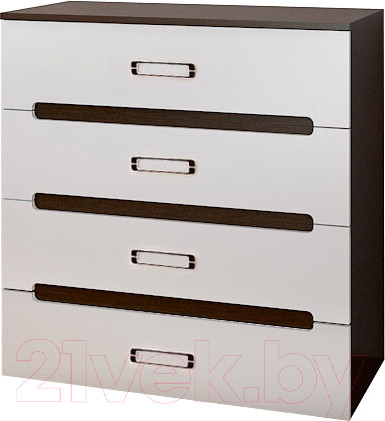Изображение товара Комод Горизонт Мебель Вегас (венге/белый глянец)
