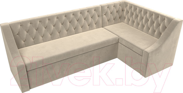Изображение товара Уголок кухонный мягкий Лига Диванов Мерлин 210 правый / 100450 (микровельвет, бежевый)