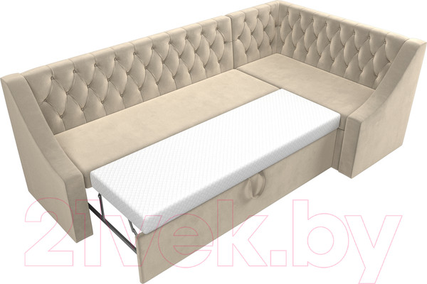 Изображение товара Уголок кухонный мягкий Лига Диванов Мерлин 210 правый / 100450 (микровельвет, бежевый)