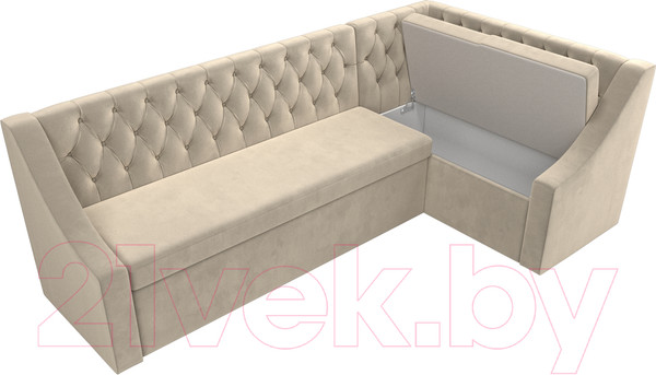 Изображение товара Уголок кухонный мягкий Лига Диванов Мерлин 210 правый / 100450 (микровельвет, бежевый)