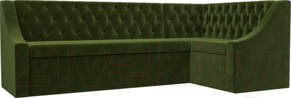 Изображение товара Уголок кухонный мягкий Лига Диванов Мерлин 210 правый / 100451 (микровельвет, зеленый)