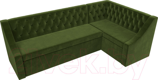Изображение товара Уголок кухонный мягкий Лига Диванов Мерлин 210 правый / 100451 (микровельвет, зеленый)
